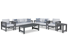 Load image into Gallery viewer, Amora Outdoor Sofa, Loveseat and 2 Lounge Chairs with Coffee Table and End Table
