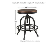 Load image into Gallery viewer, Valebeck Swivel Barstool (2/CN)
