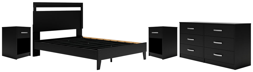 Finch Queen Panel Platform Bed with Dresser and 2 Nightstands