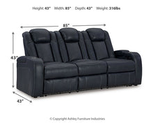 Load image into Gallery viewer, Fyne-Dyme PWR REC Sofa with ADJ Headrest
