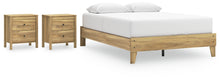 Load image into Gallery viewer, Bermacy Queen Platform Bed with 2 Nightstands
