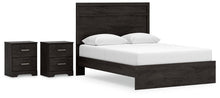 Load image into Gallery viewer, Belachime Queen Panel Bed with 2 Nightstands
