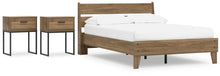 Load image into Gallery viewer, Deanlow Full Platform Panel Bed with 2 Nightstands
