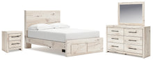 Load image into Gallery viewer, Lawroy Full Panel Storage Bed with Mirrored Dresser and Nightstand
