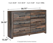 Load image into Gallery viewer, Drystan Queen Panel Headboard with Dresser
