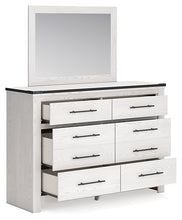 Load image into Gallery viewer, Schoenberg Queen Panel Bed with Mirrored Dresser, Chest and 2 Nightstands
