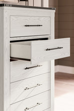 Load image into Gallery viewer, Schoenberg Queen Panel Bed with Mirrored Dresser, Chest and 2 Nightstands
